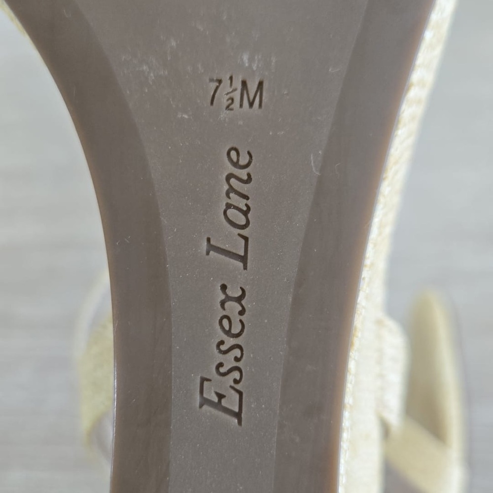Essex Lane Beige Wedge Sandals - Picture 4 of 5
